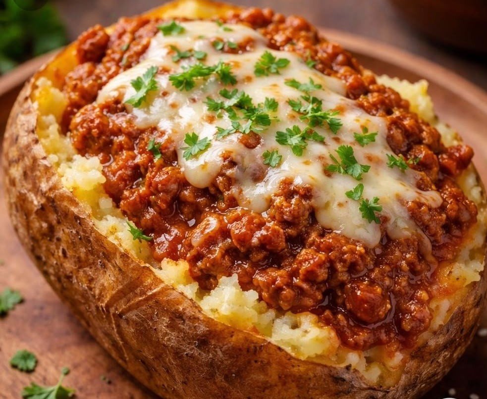Patata boloñesa asada